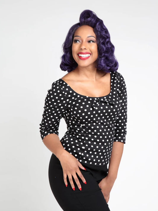 Suzy Polka Top Plus Size