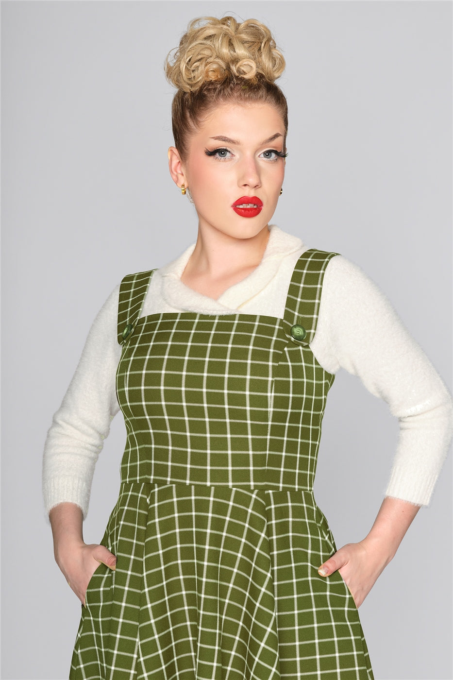 Eloise Acres Kleid grün-kariert