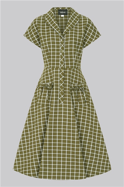 Liza Acres Kleid gürn-kariert