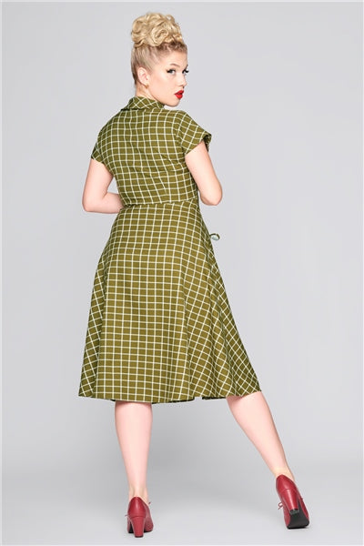 Liza Acres Kleid gürn-kariert