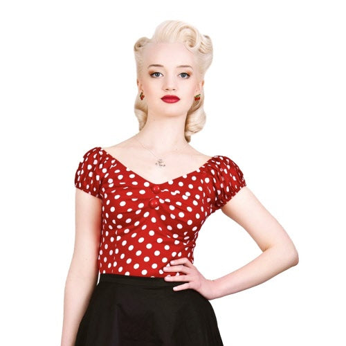 Dolores Top Polka rot