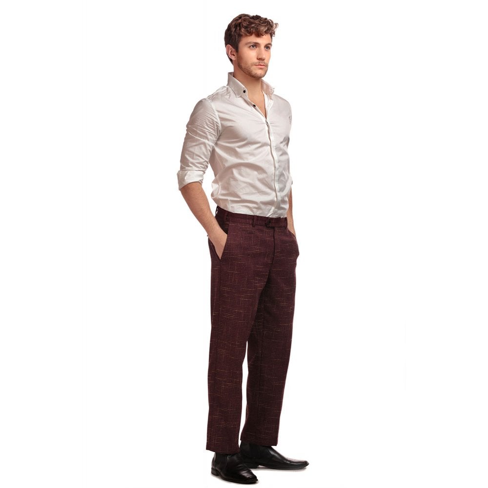 Bobby Crosshatch 40s Hose burgundy