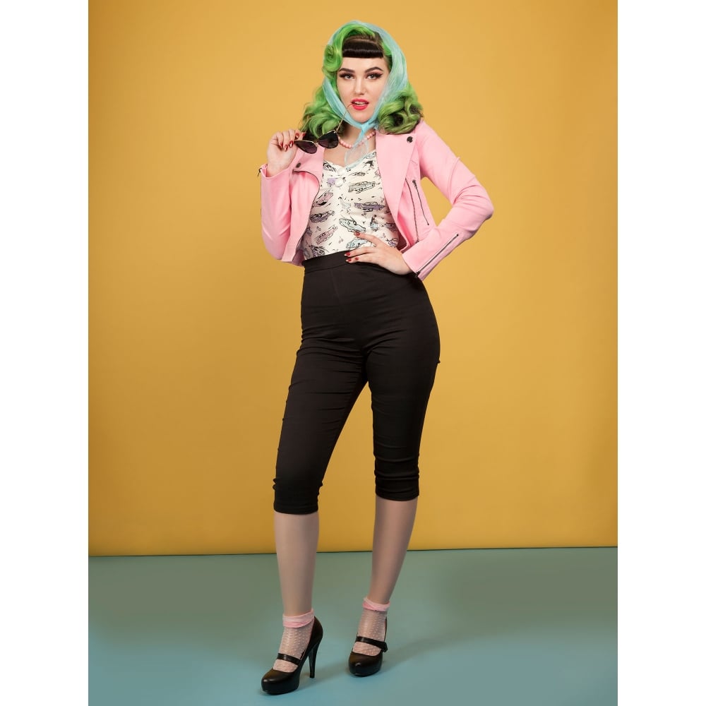 Gracie Plain Capris schwarz und navy