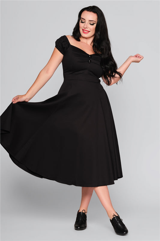 Dolores Classic Kleid in schwarz