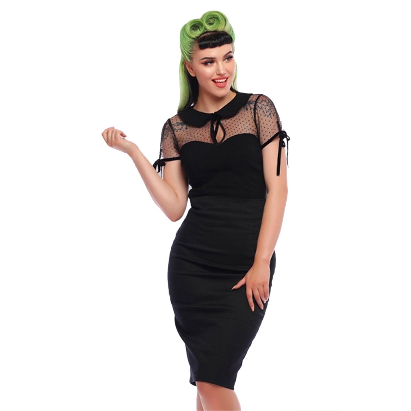 Fiona Bleistiftrock schwarz - Retro Pencil Skirt