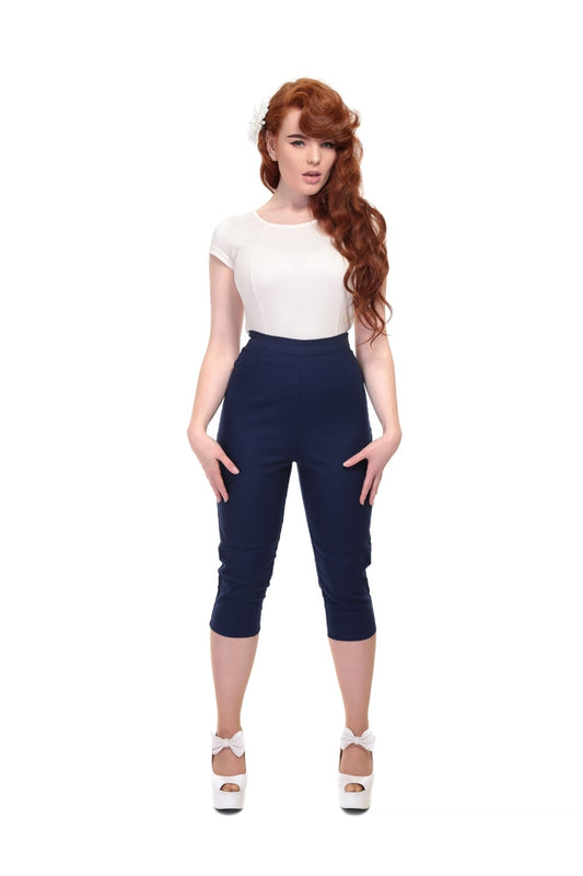 Gracie Plain Capris schwarz und navy