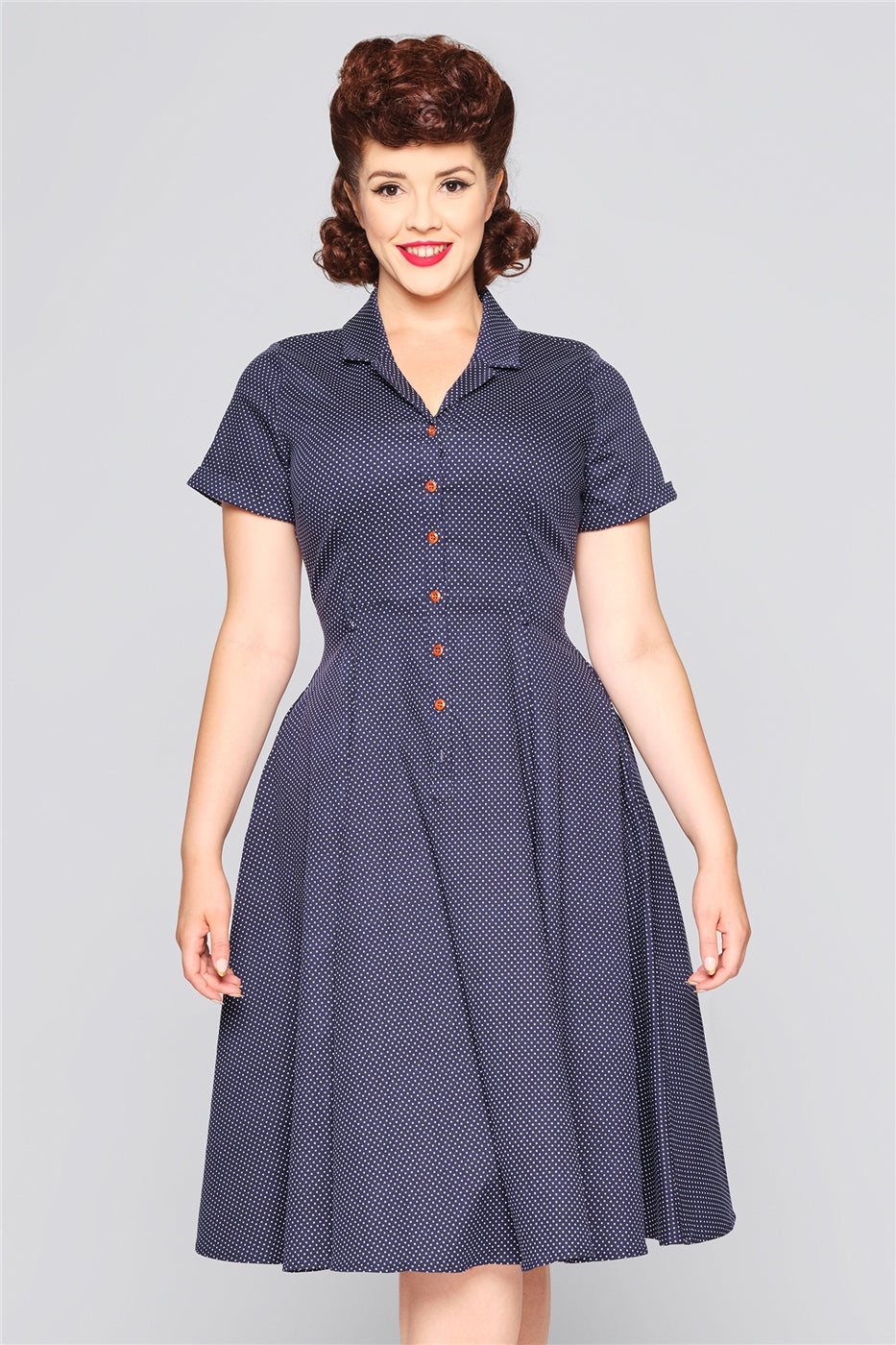 Mini Polka Caterina Kleid navy