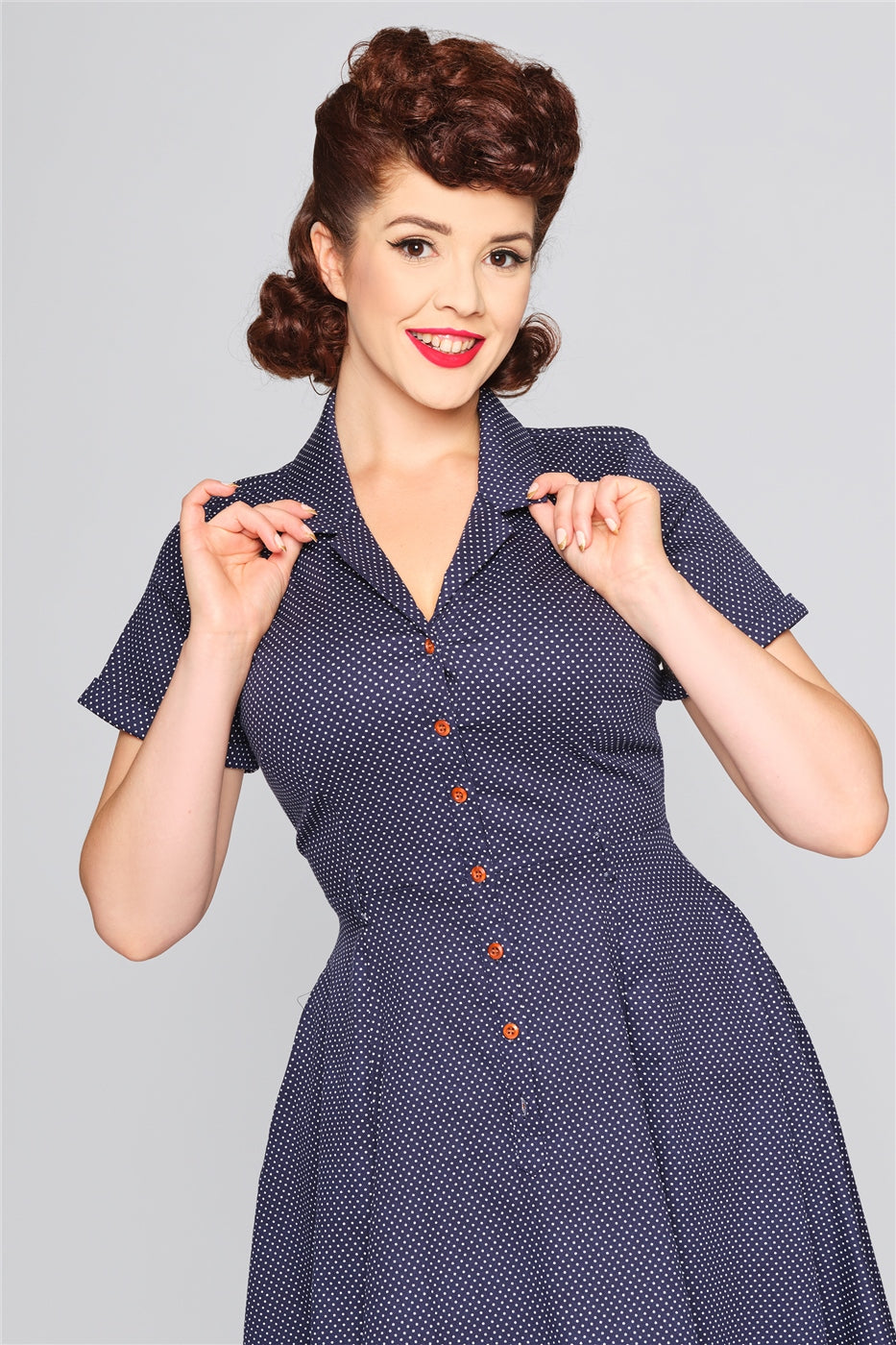 Mini Polka Caterina Kleid navy