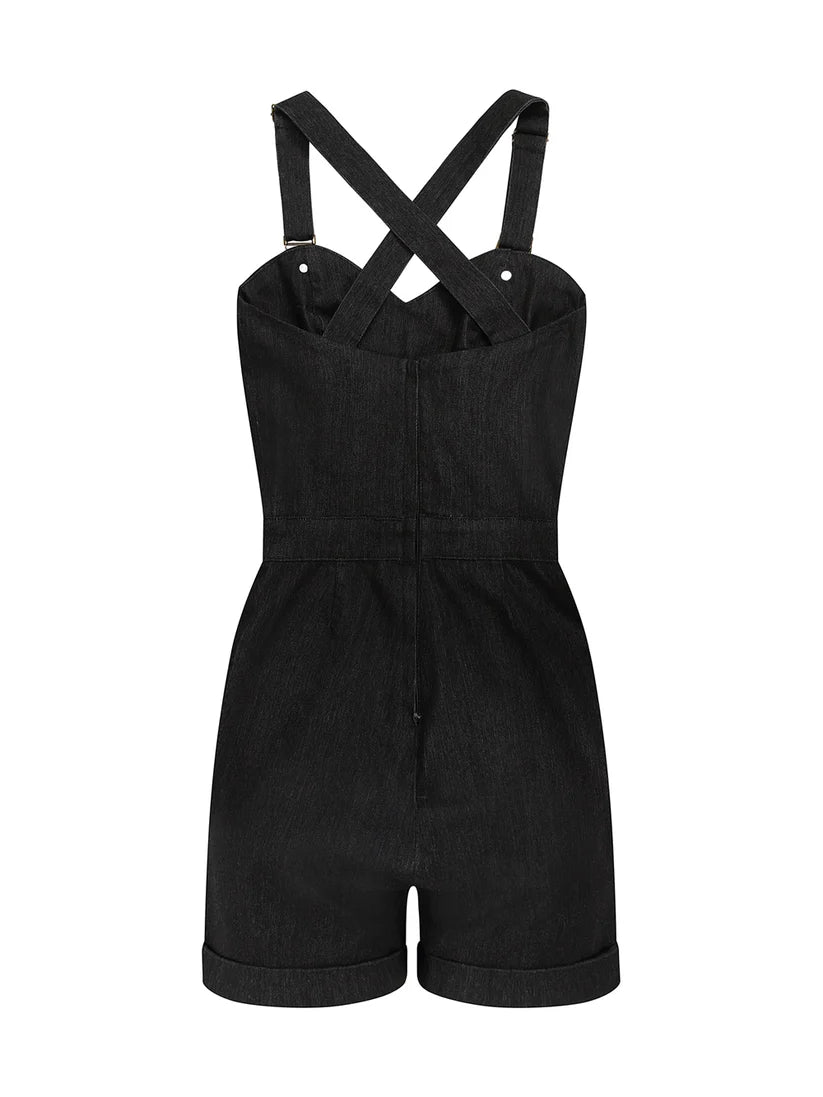 Willow Playsuit Denim schwarz