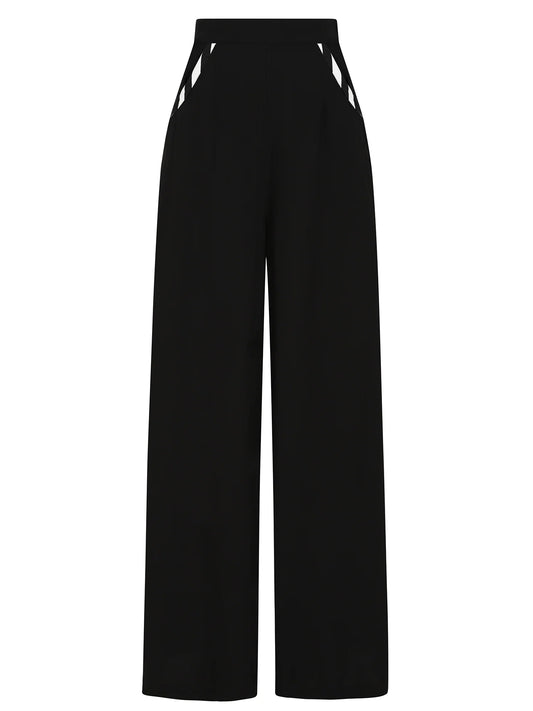 Sveva Wide Leg Trousers schwarz