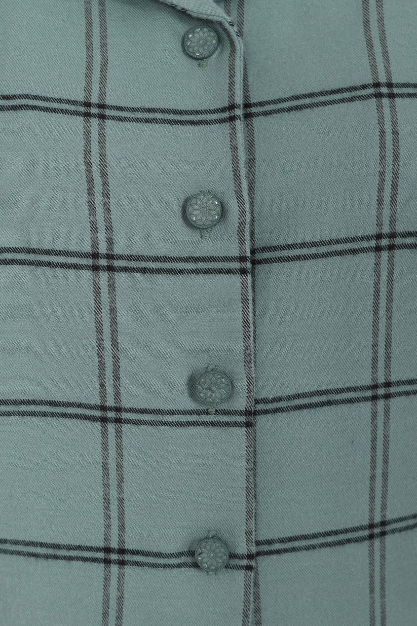 Jerry Seafoam Check 40s Bluse