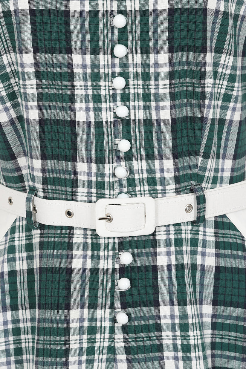 Marjorie Emerald 40s Check Kleid