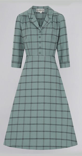 Alexandrea Seafoam Check Dress