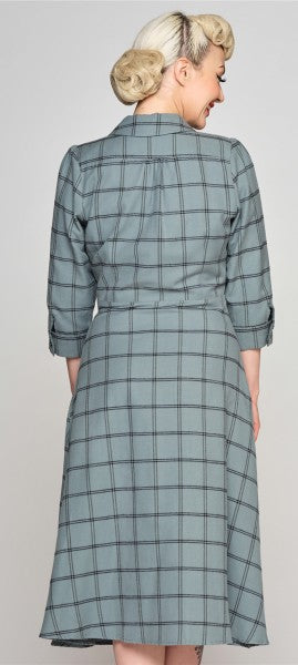 Alexandrea Seafoam Check Dress