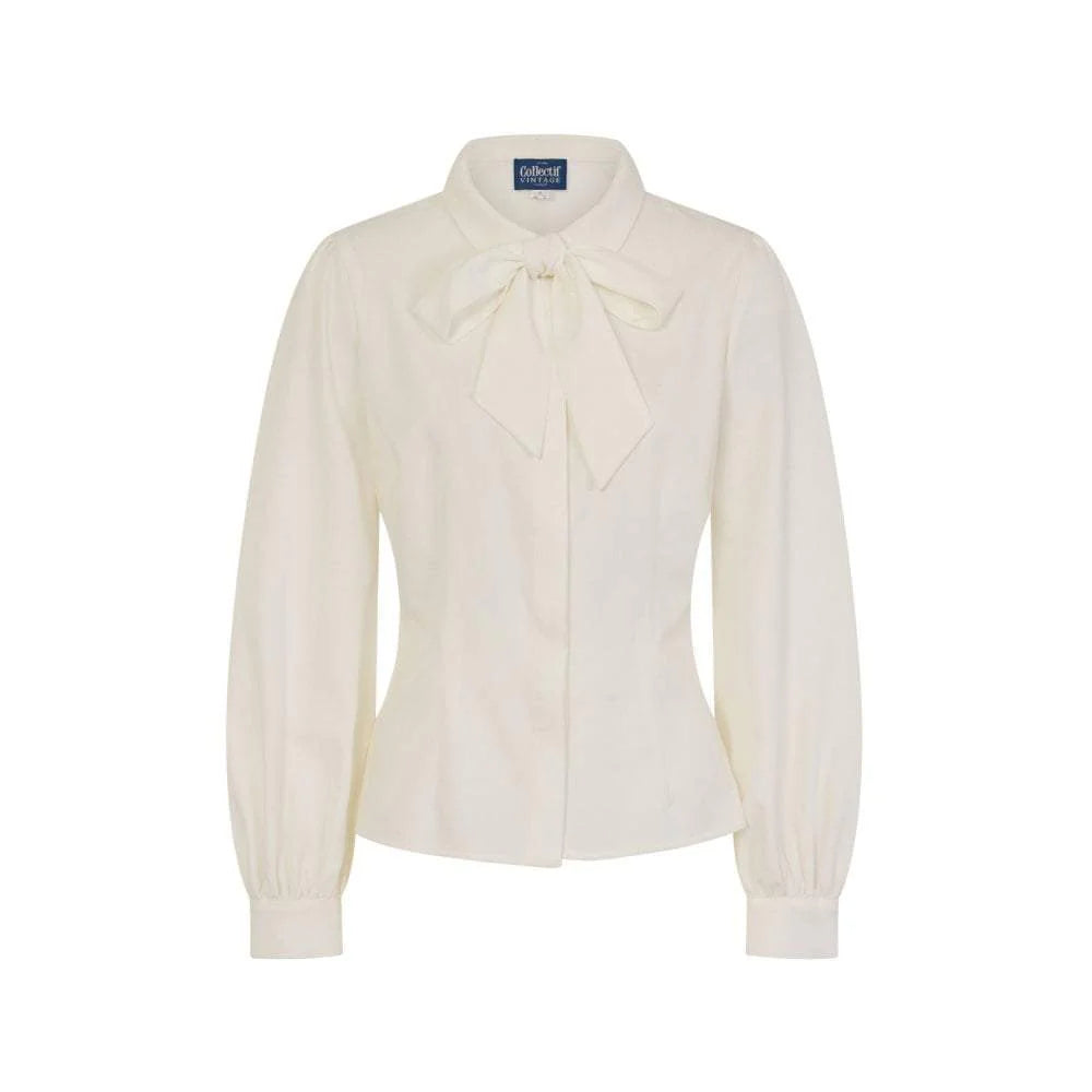 Beccy 40s Vintage Bluse ivory