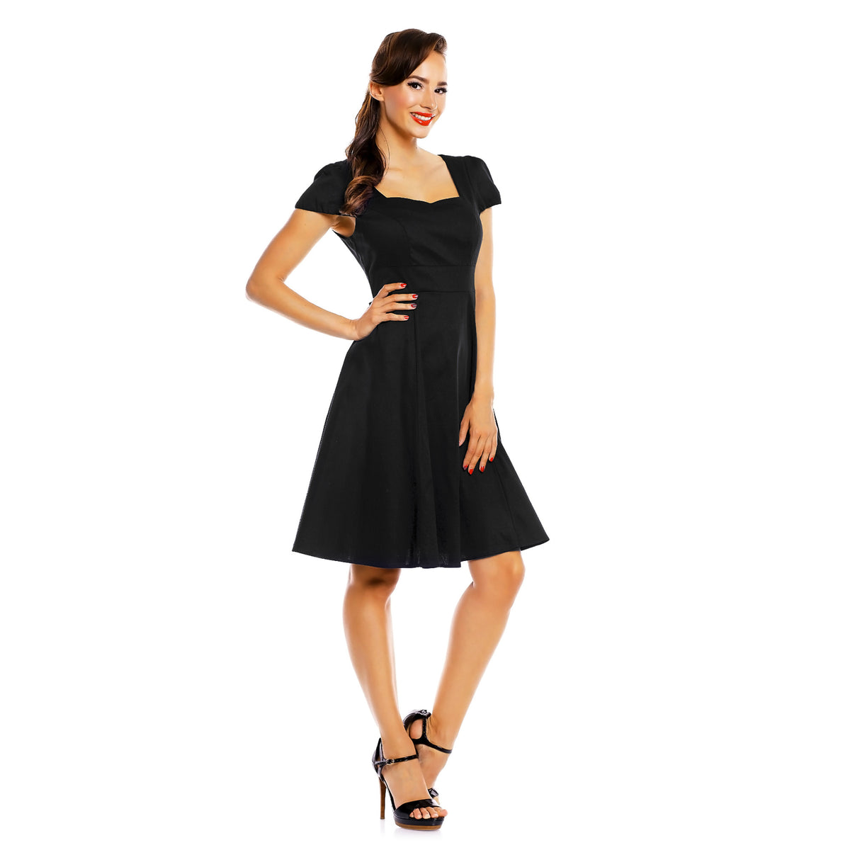 Claudia Kleid in uni schwarz