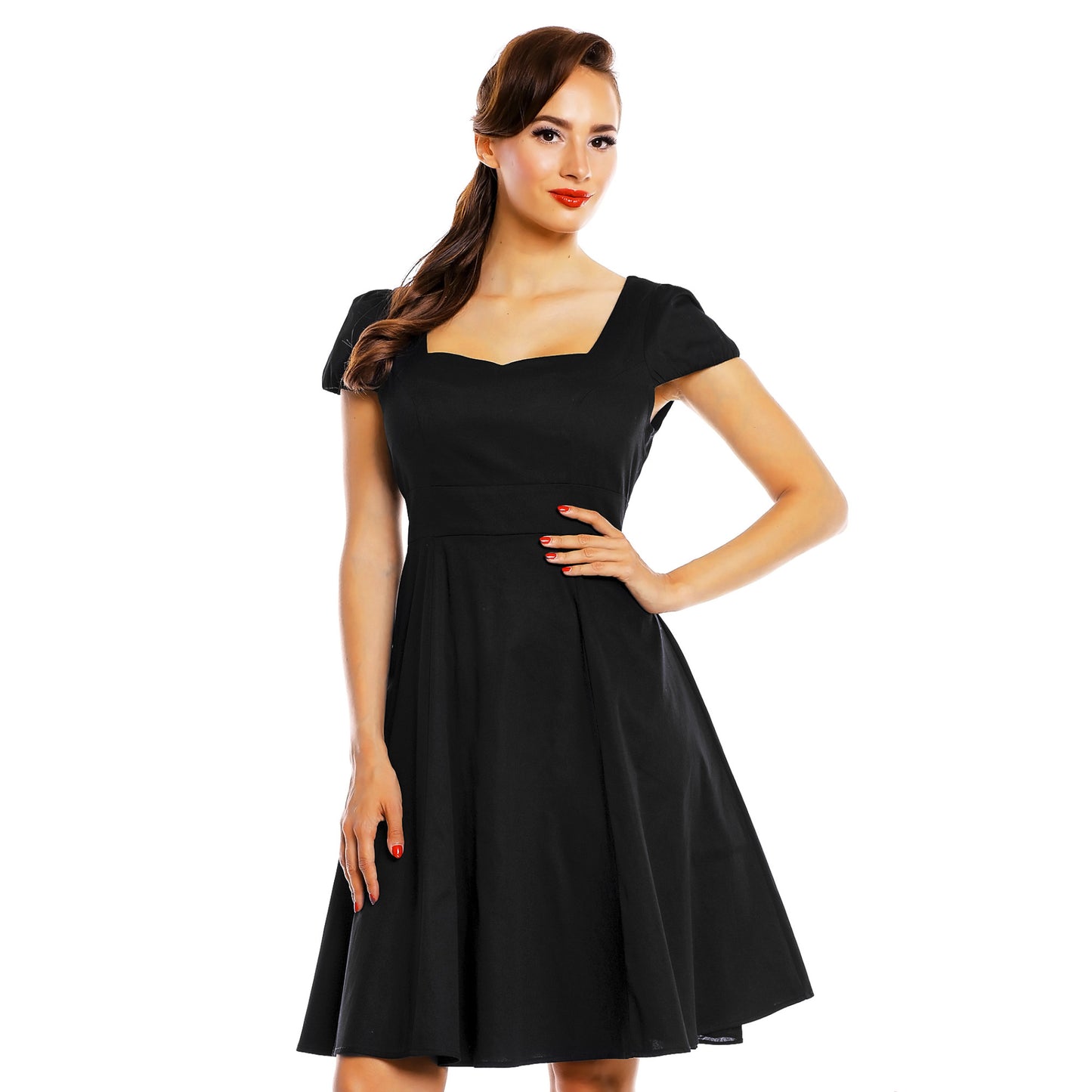 Claudia Kleid in uni schwarz