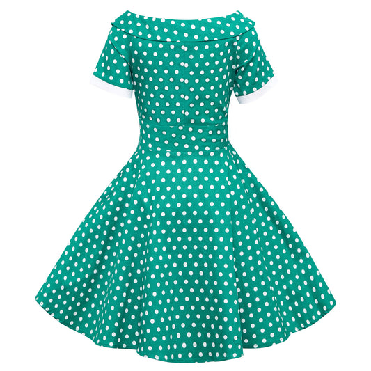 Kids Darlene Polka Kleid grün