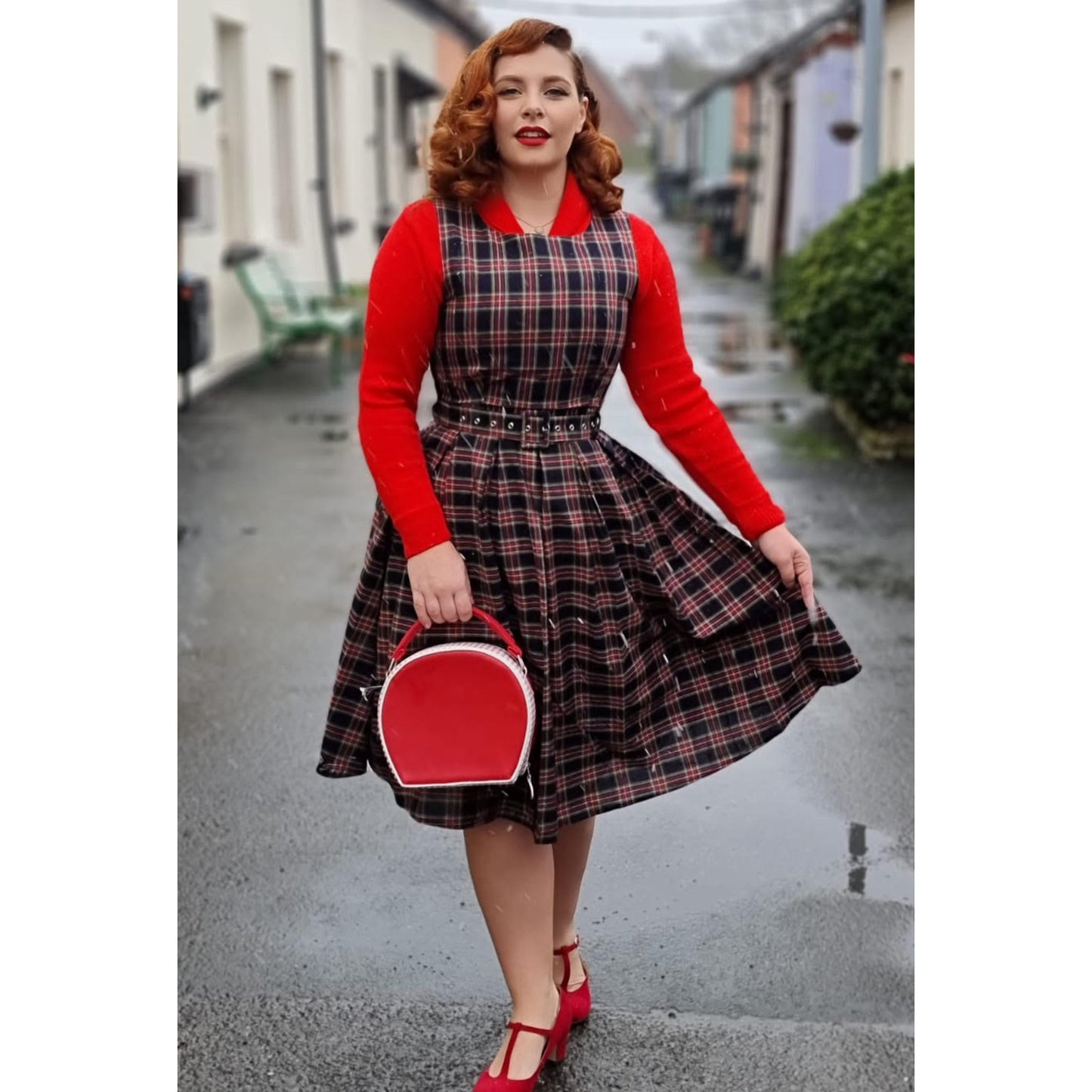 Retro Check Annie Kleid