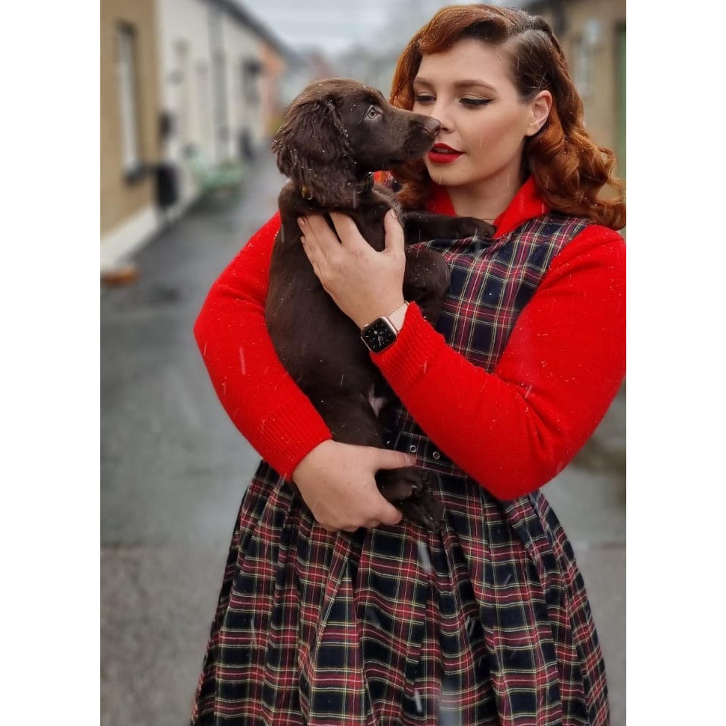 Retro Check Annie Kleid