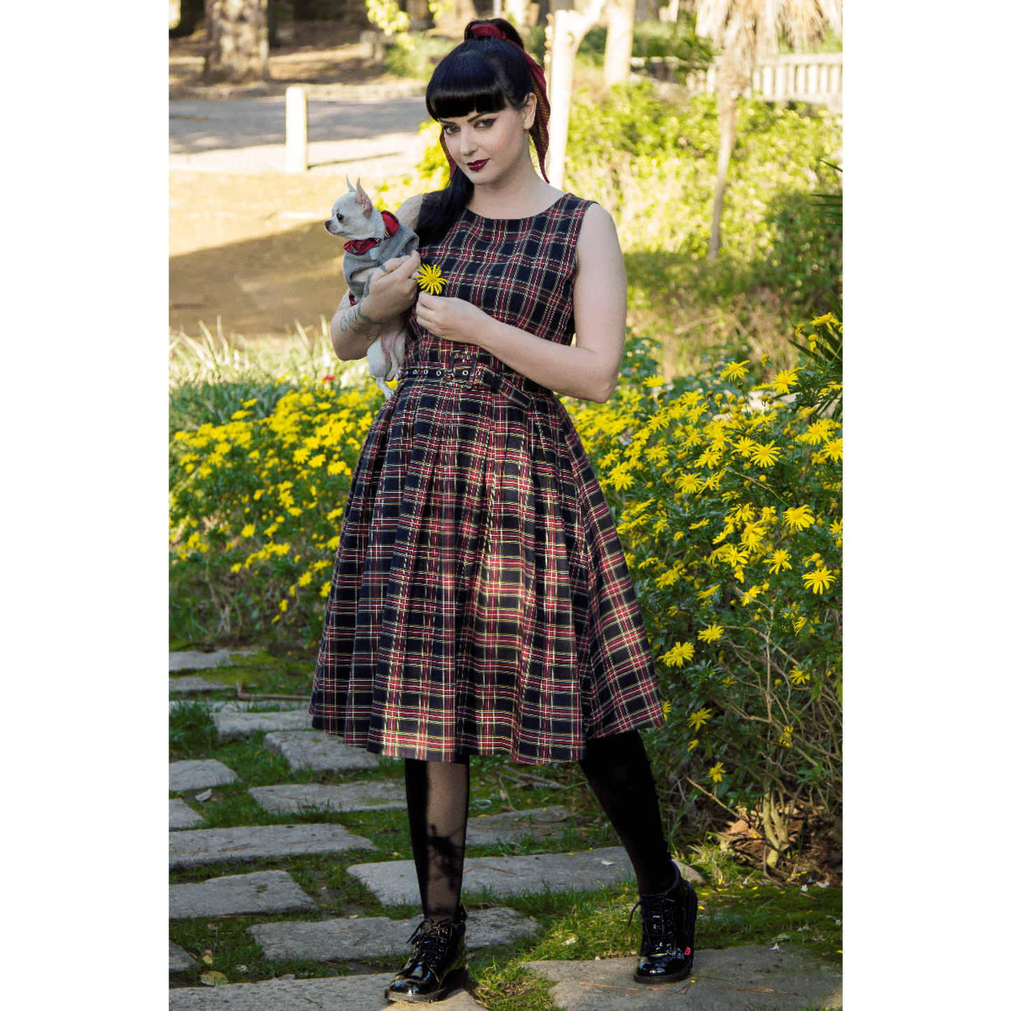 Retro Check Annie Kleid