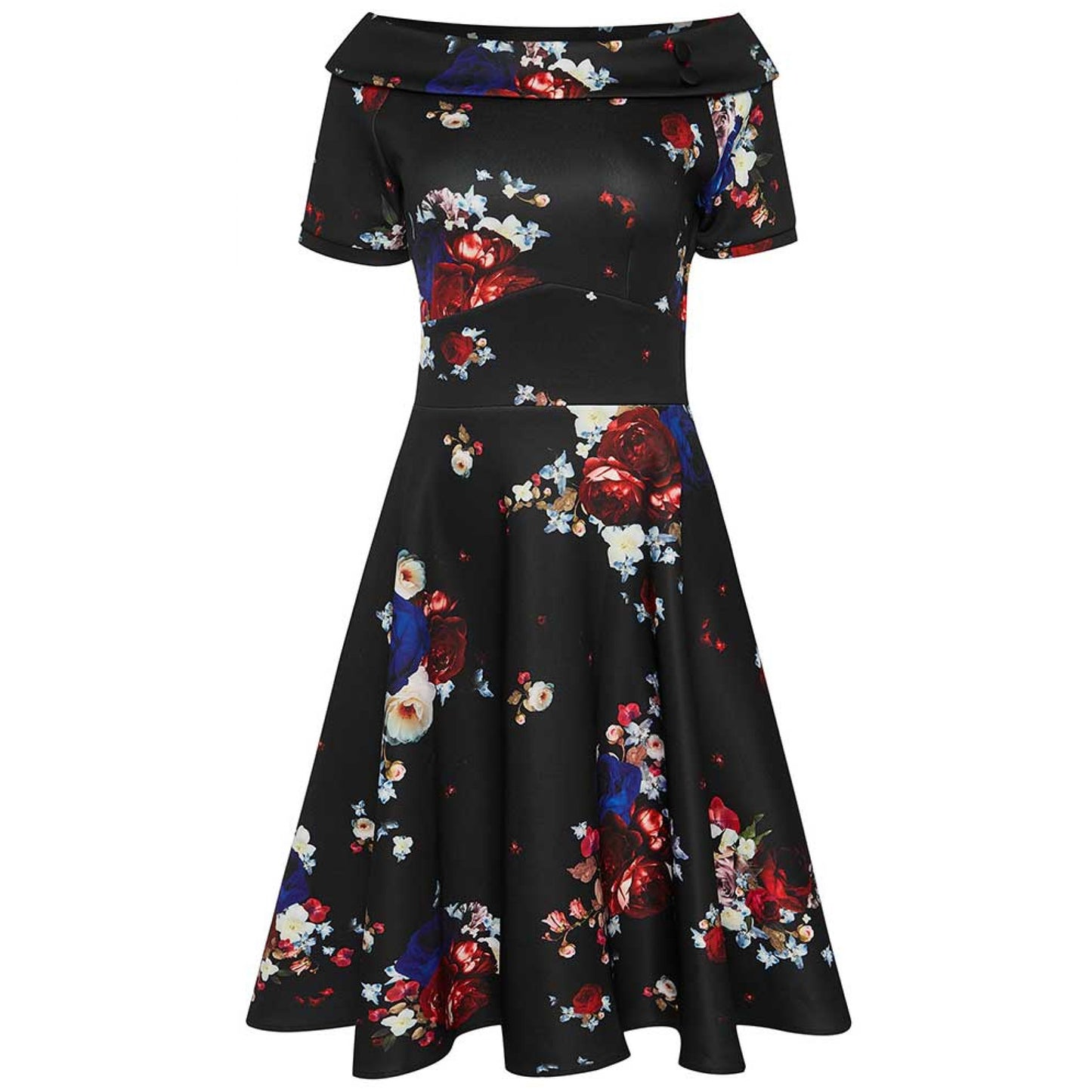 Red & Blue Roses Darlene Dress