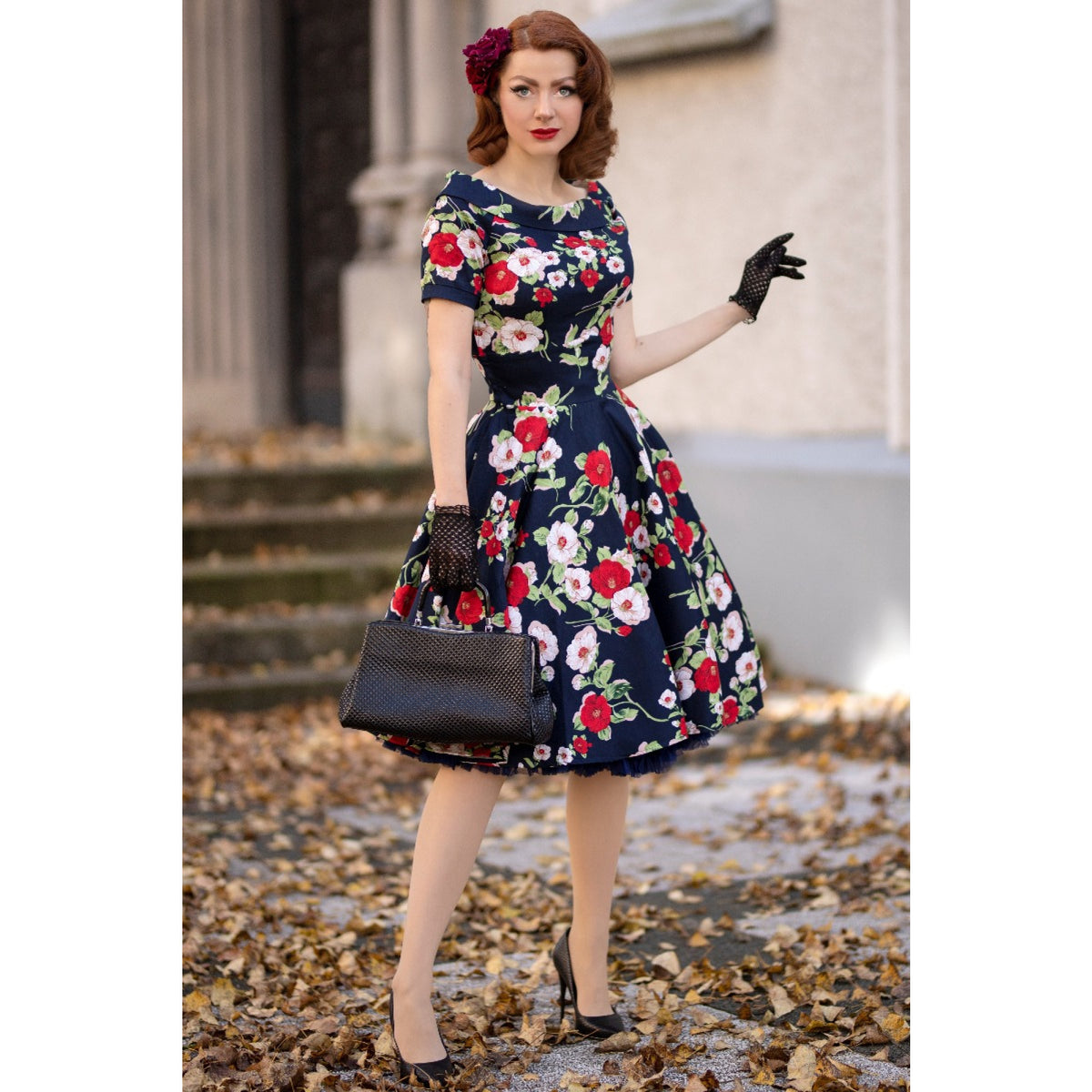 Retro Floral Darlene Dress