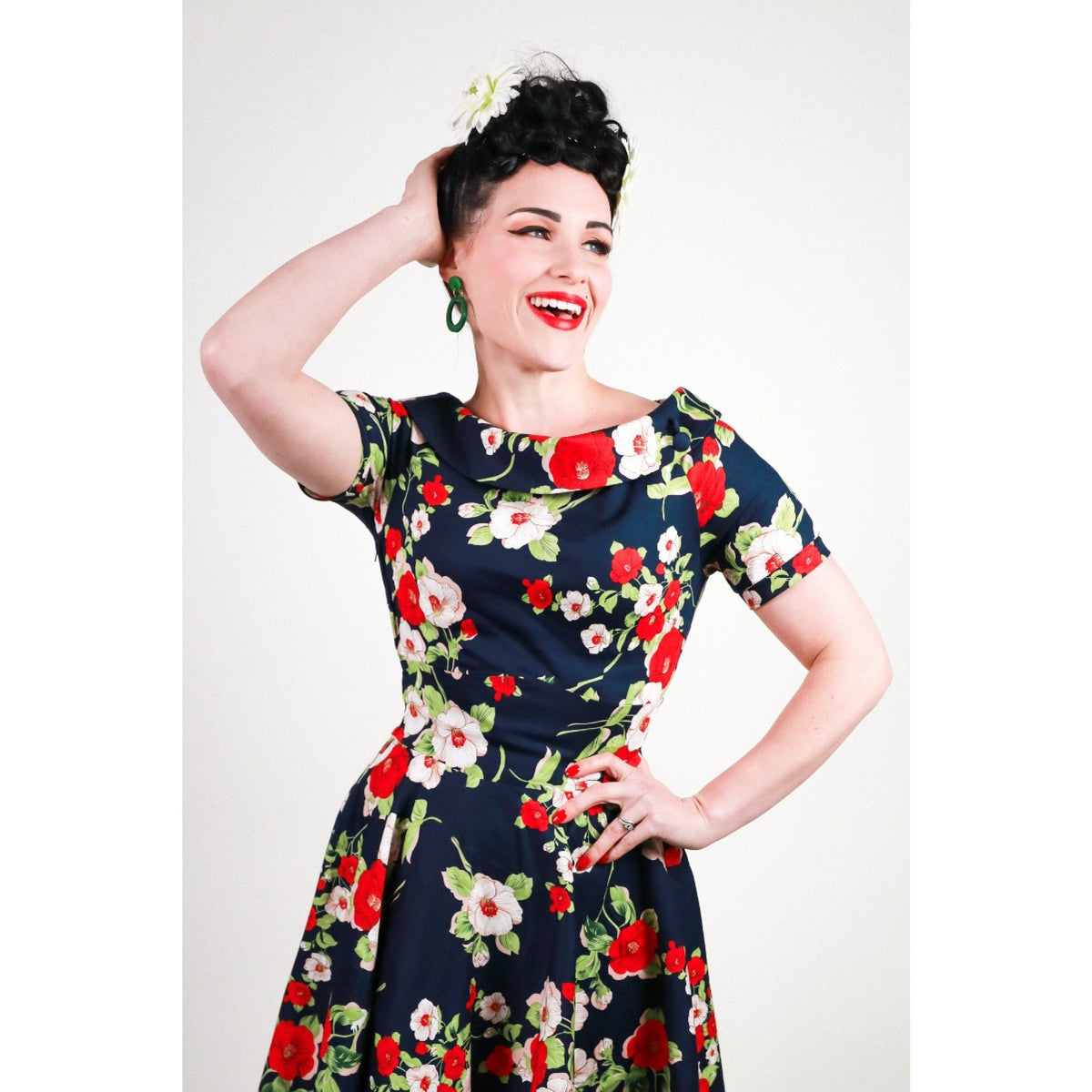Retro Floral Darlene Dress
