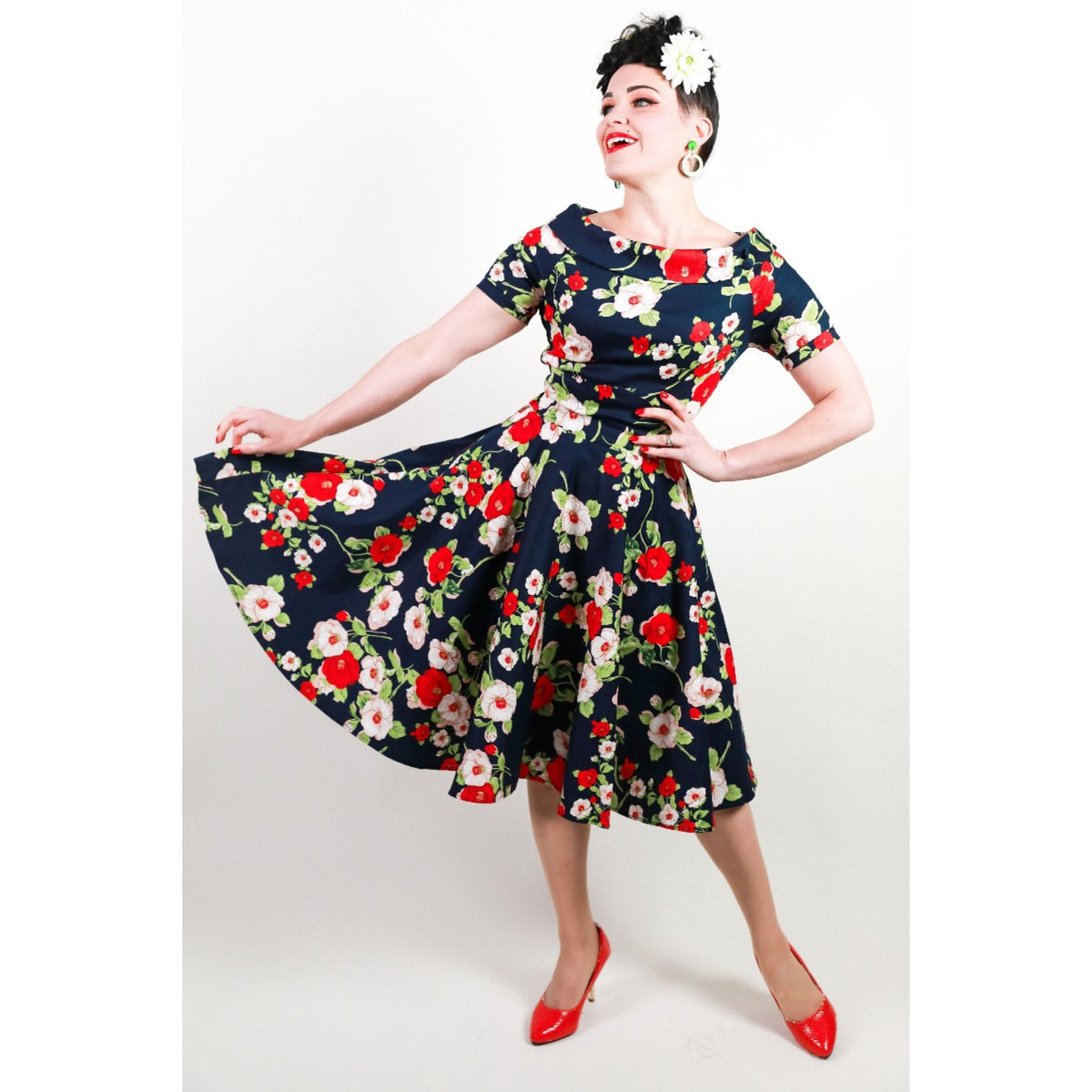 Retro Floral Darlene Dress