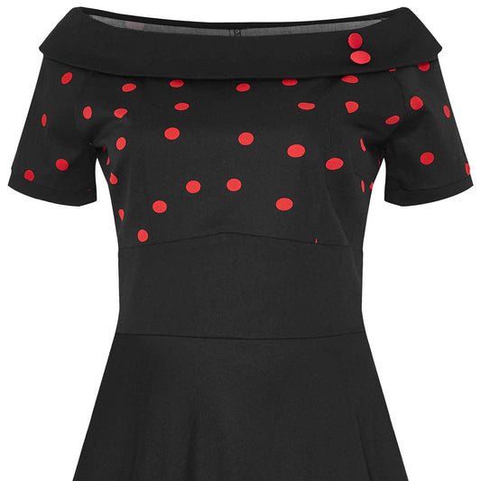 Polka Darlene Dress black-red