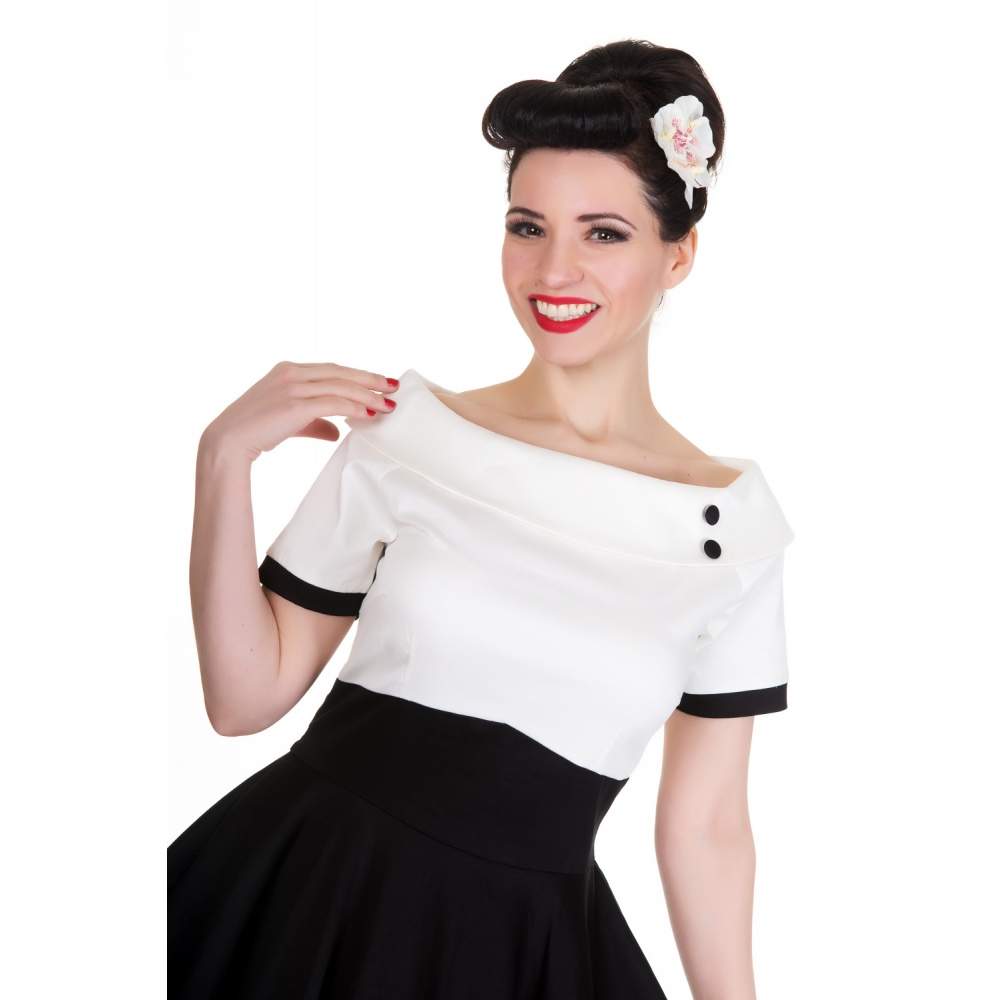White & Black Darlene Dress