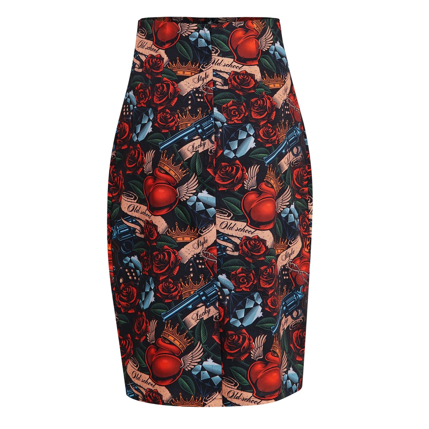 Hearts & Roses Falda Pencil Rock