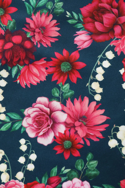 Pink Floral Daisy Dress - Neckholder Kleid mit rosa Blumen