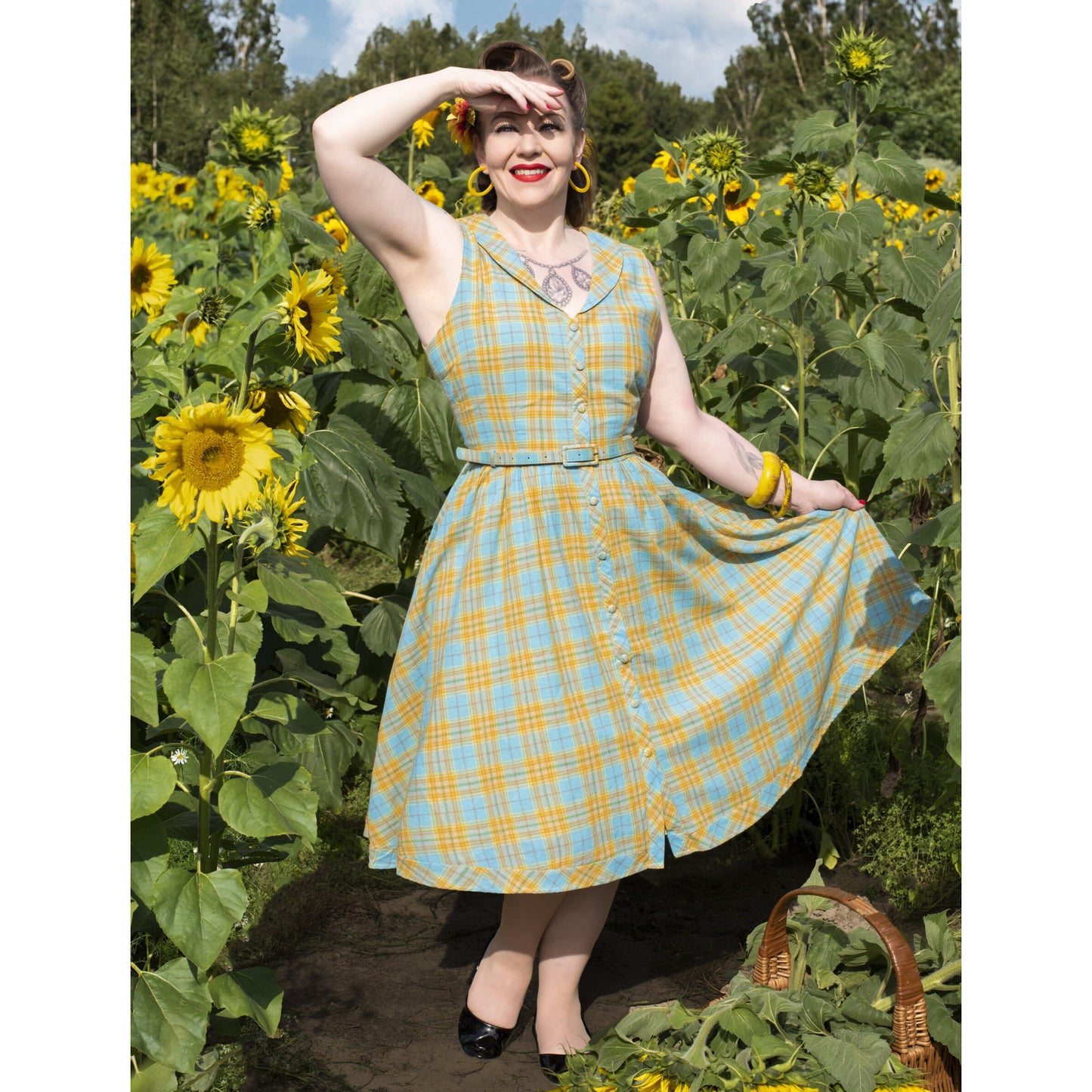 Maverick Blue Check Luxury Dress