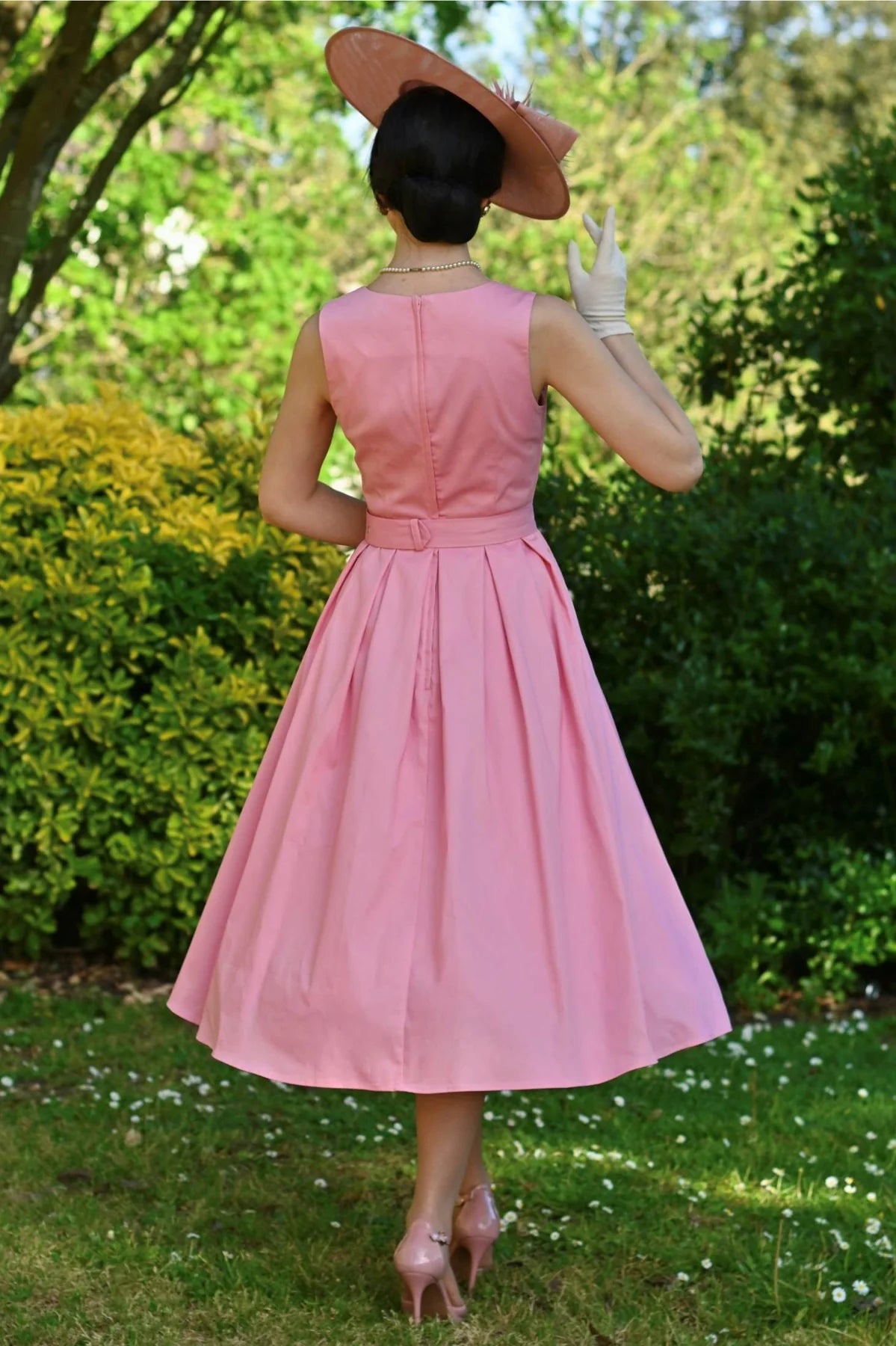 Helen Classic 50s Dress light pink - Retro Kleid mit Punkten