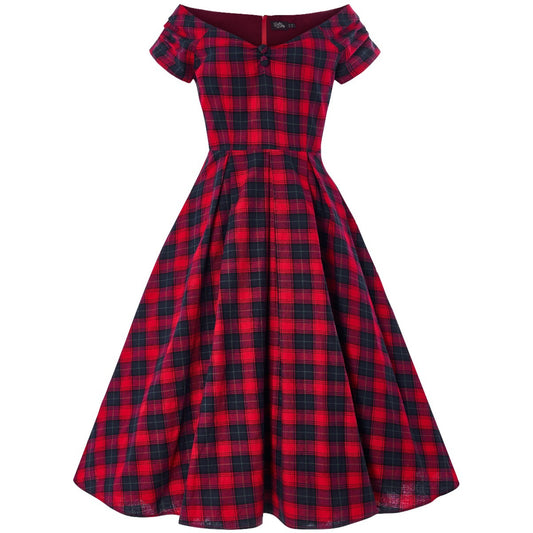 Red Tartan Lily Kleid