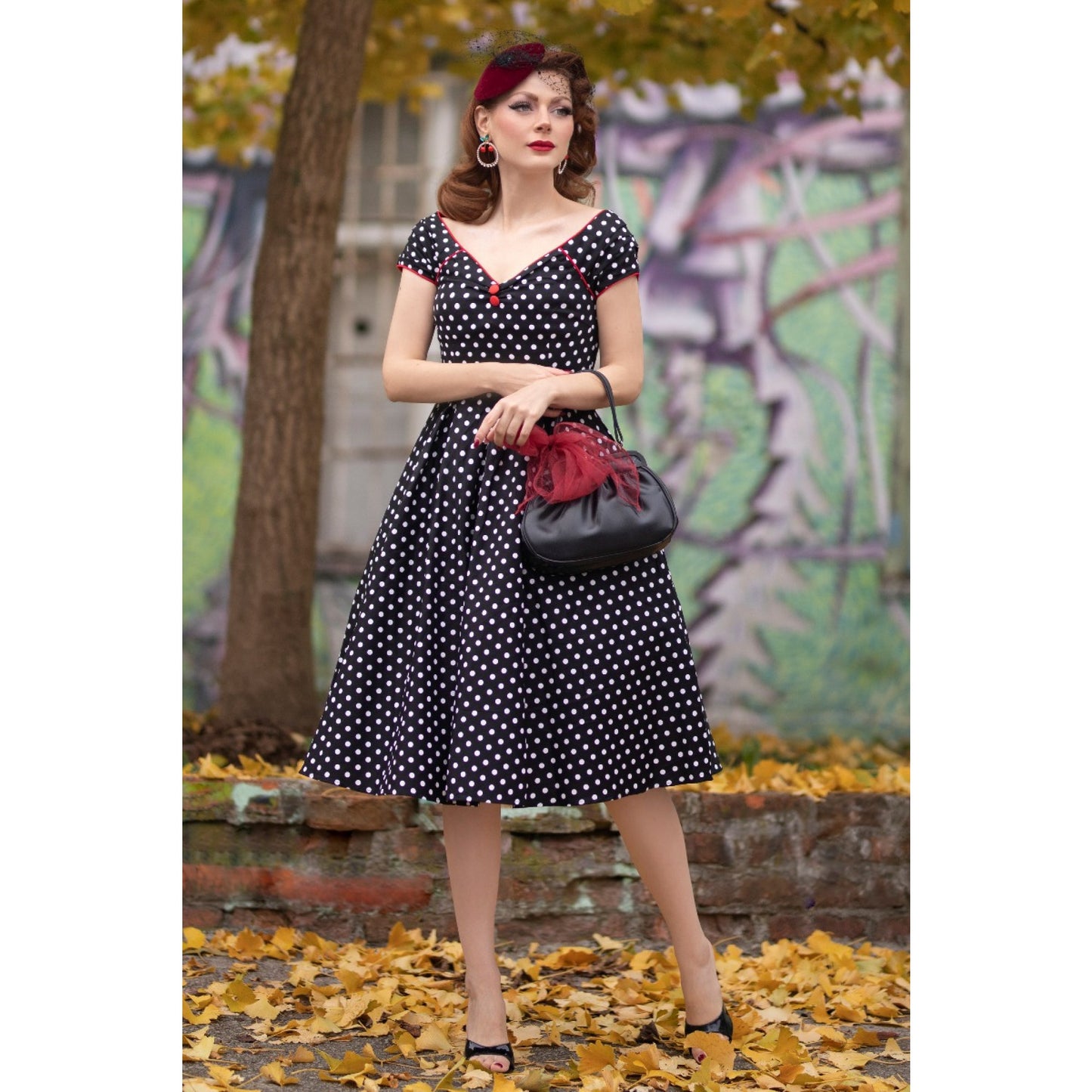 Black Polka Lily Dress