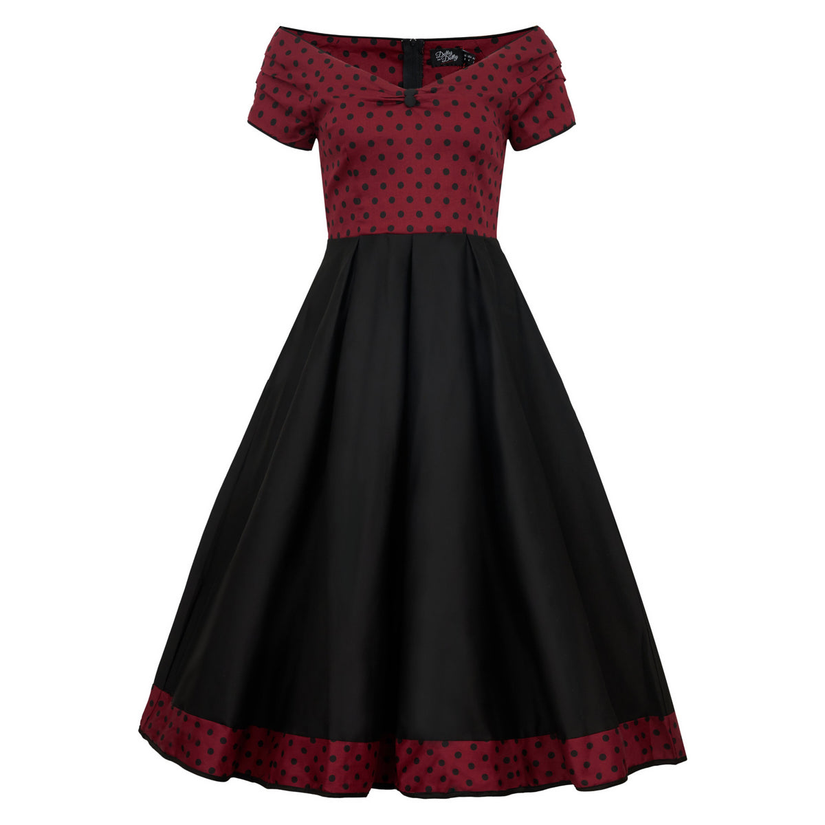 Lily Off Shoulder Dress burgundy-schwarz