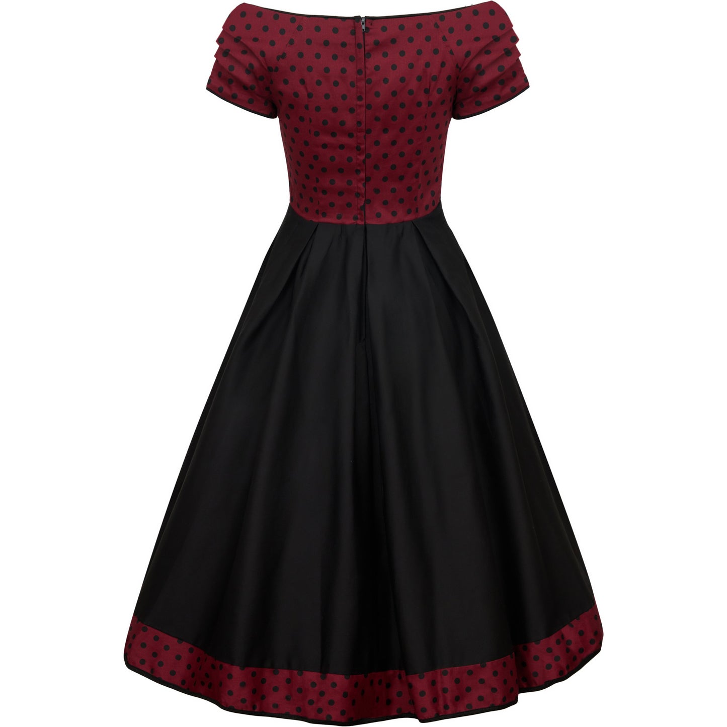 Lily Off Shoulder Dress burgundy-schwarz