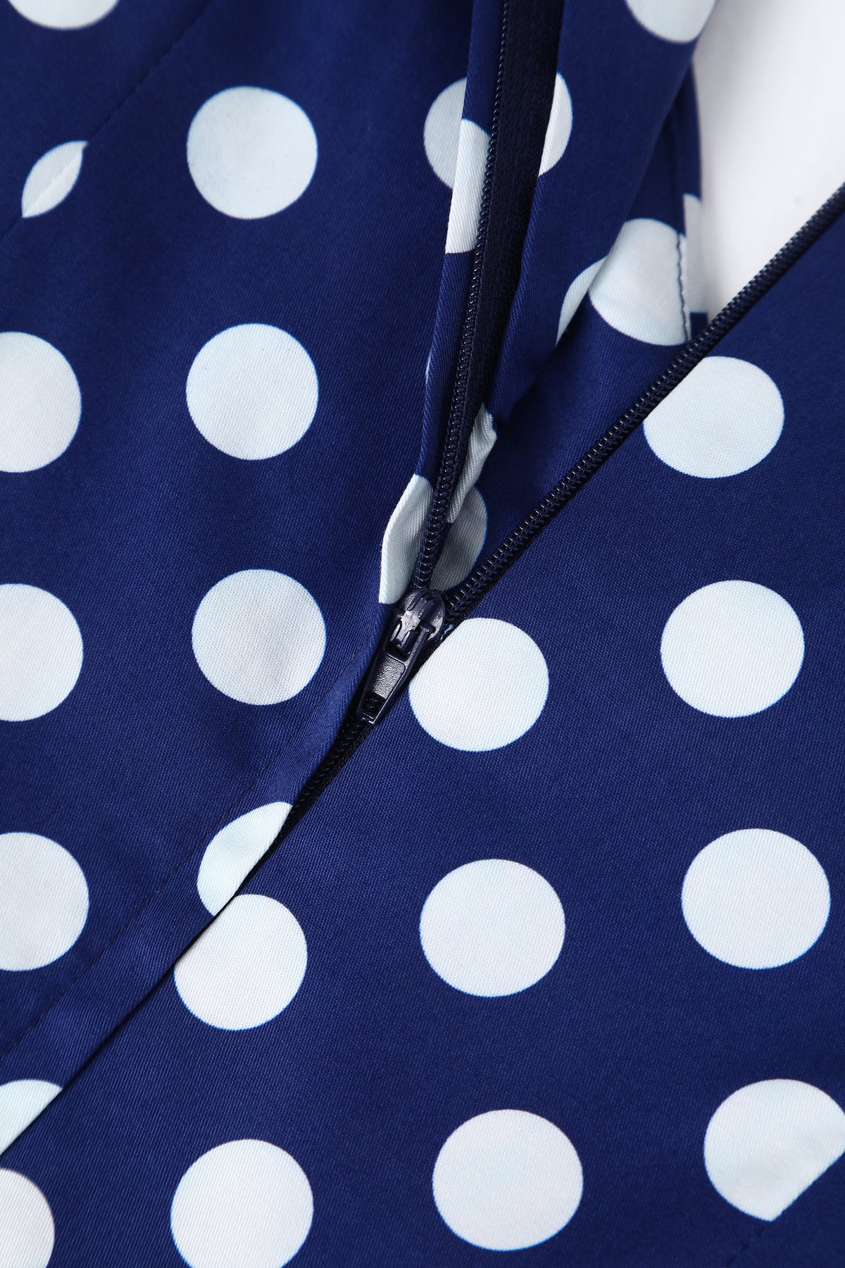 Lily Kleid in navy mit weiĂźen Punkten