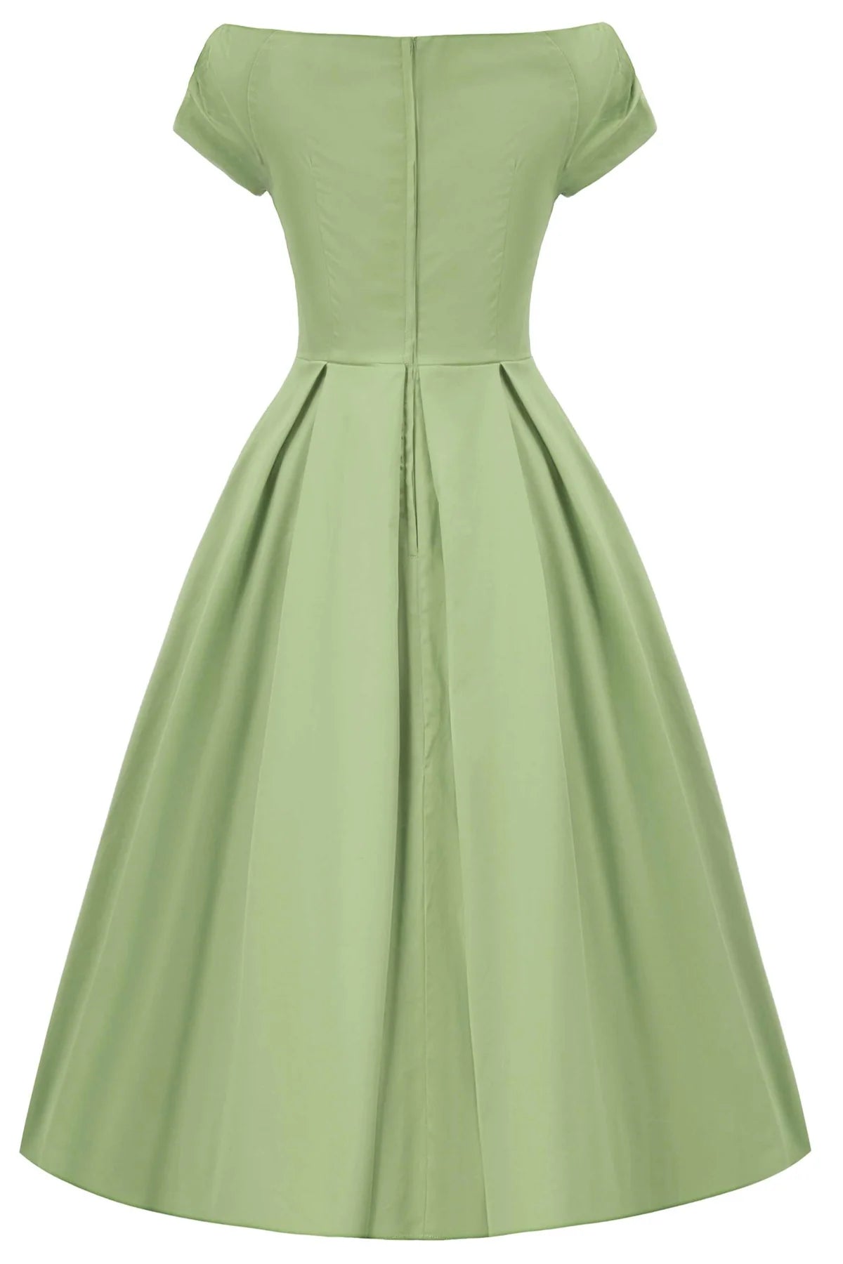 Lily Pistachio Off Shoulder Dress - grünes Retro Kleid