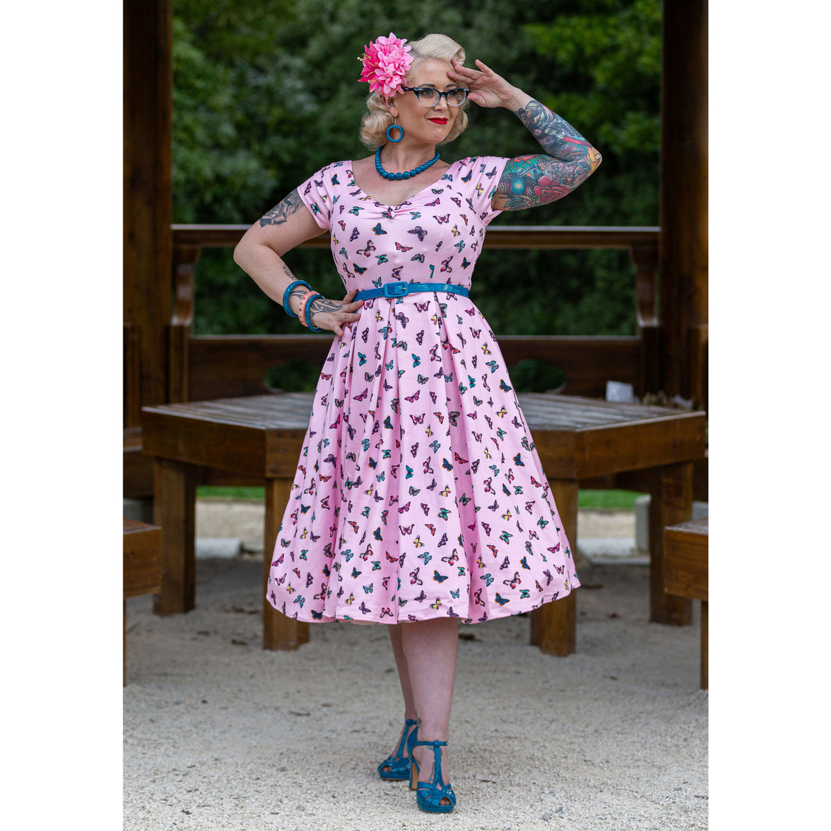Pink Lily Butterfly Dress