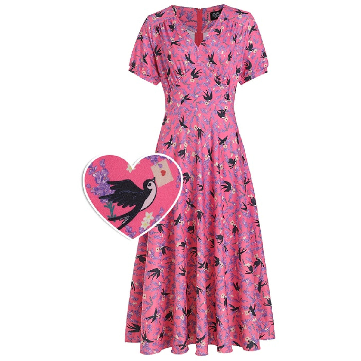 Pink Swallow Summer Dress
