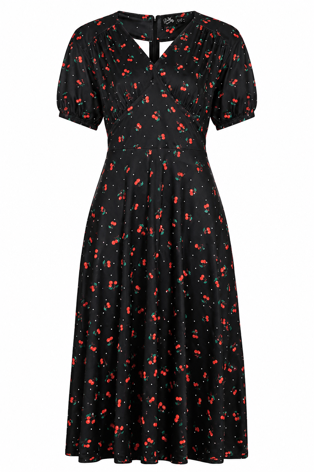 Black Cherry 40s Tea Dress - Kleid mit Kirschen