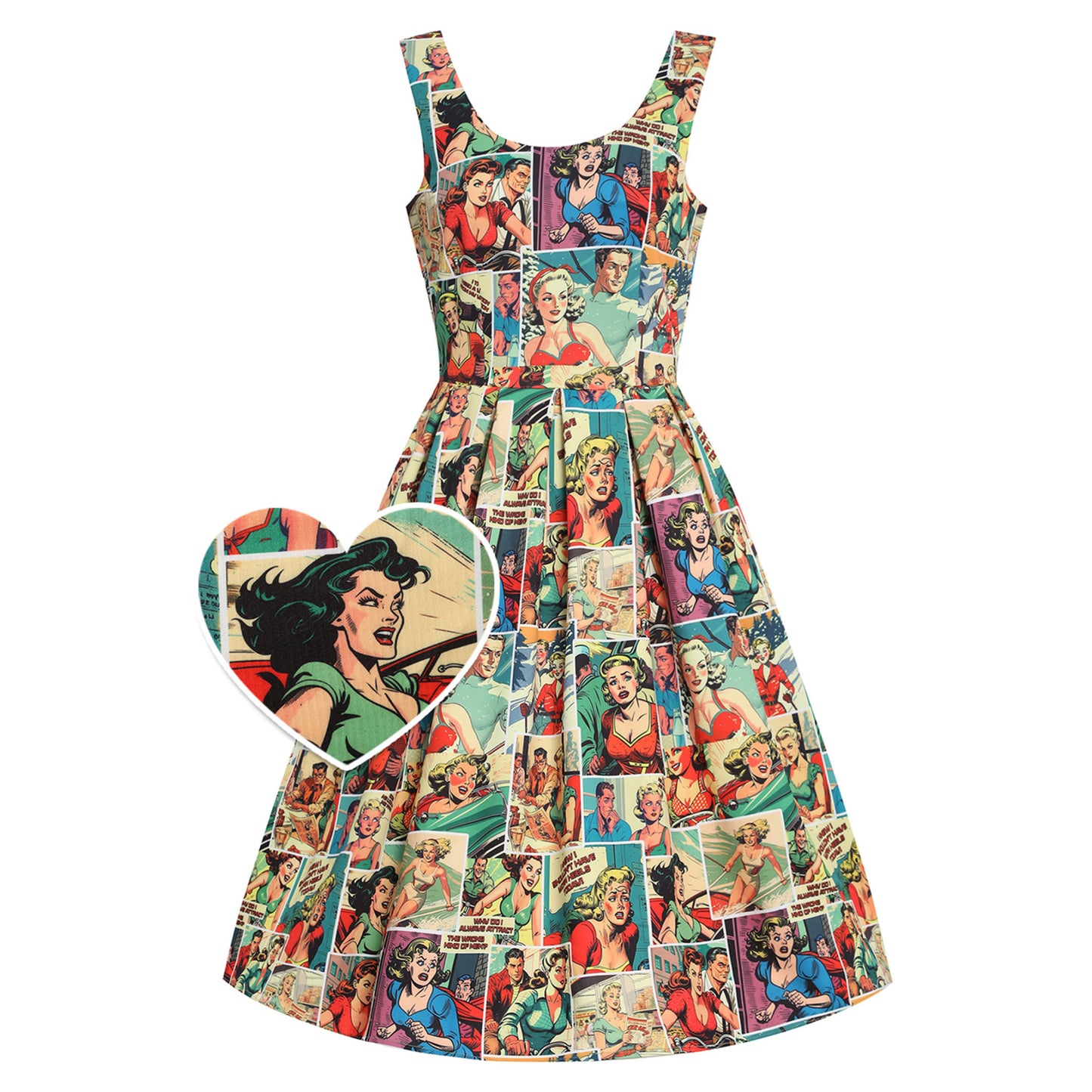 Amanda Vintage Comic Kleid