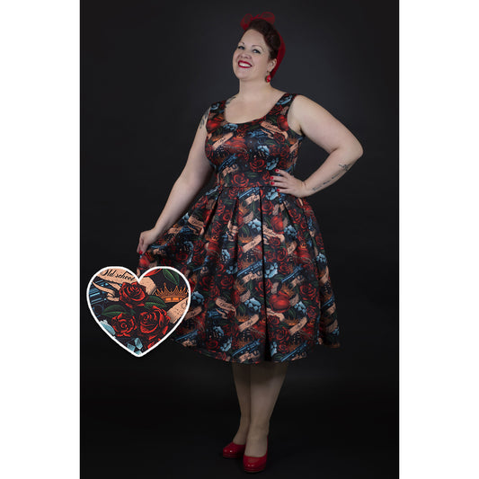 Amanda Vintage Roses & Guns Kleid