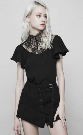 Black Blossom Victorian Top