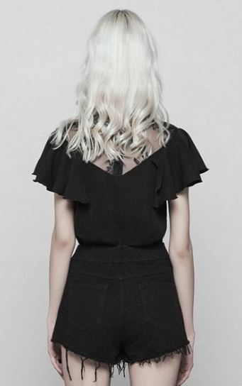 Black Blossom Victorian Top