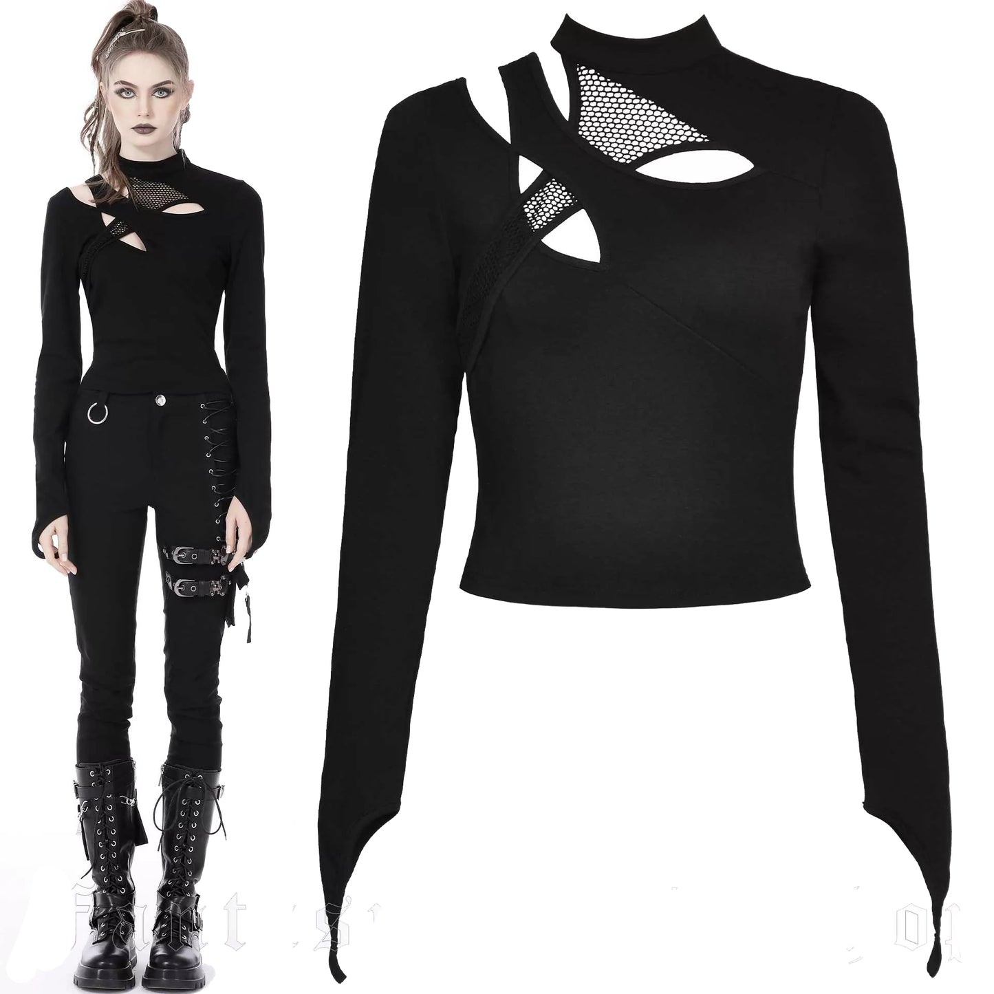 Dark City Longsleeve mit Netz