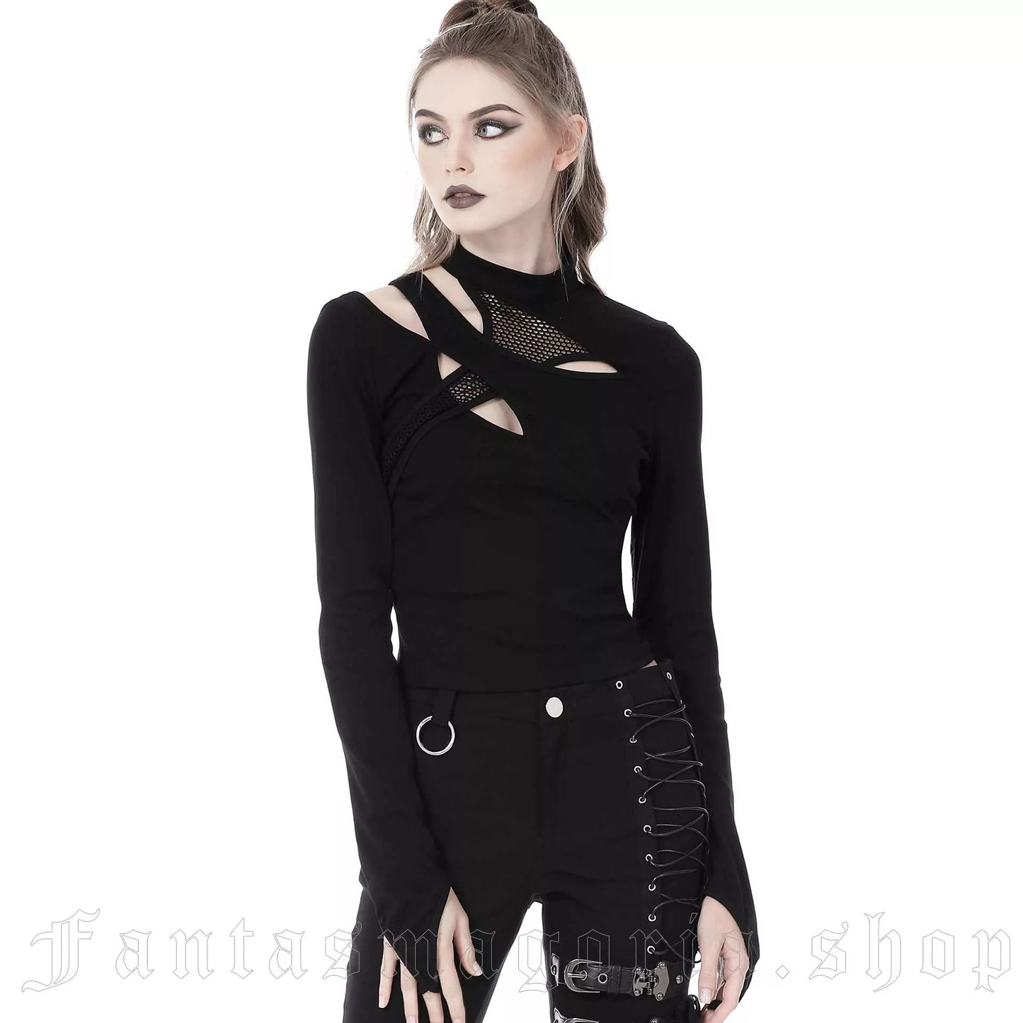 Dark City Longsleeve mit Netz